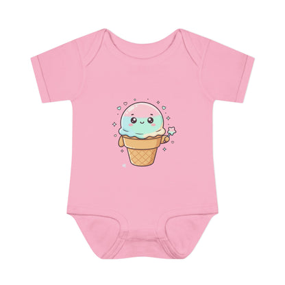 Cute Kawaii Ice Cream Cone Infant Bodysuit - Pastel Baby Onesie
