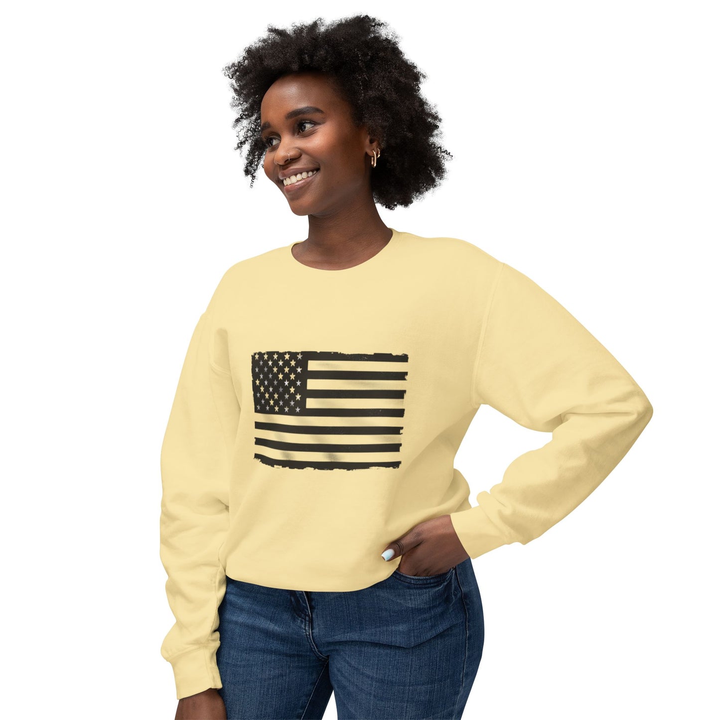 Vintage Distressed American Flag Sweatshirt