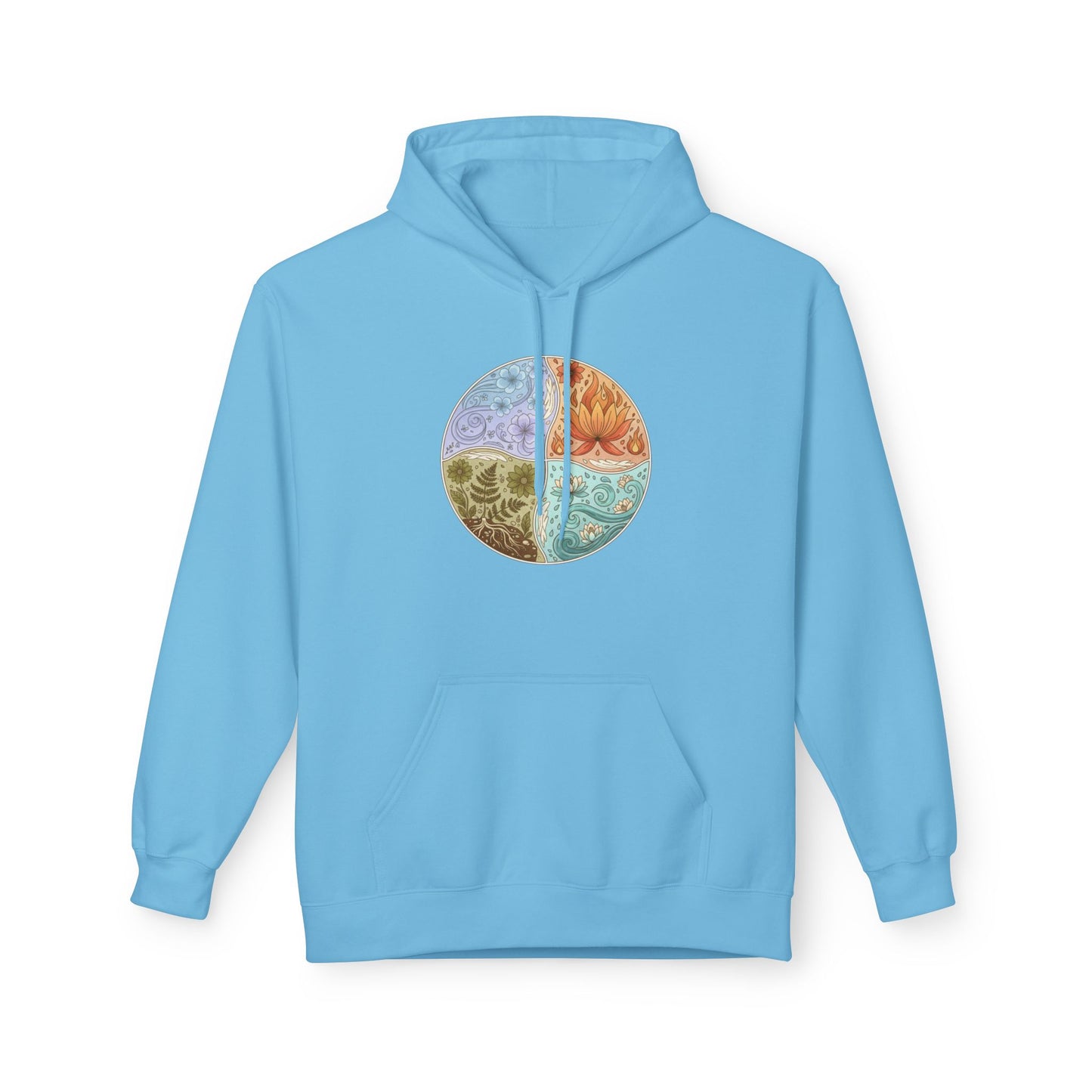 Yin Yang Seasons Hoodie — Colorful Seasonal Mandala Pullover
