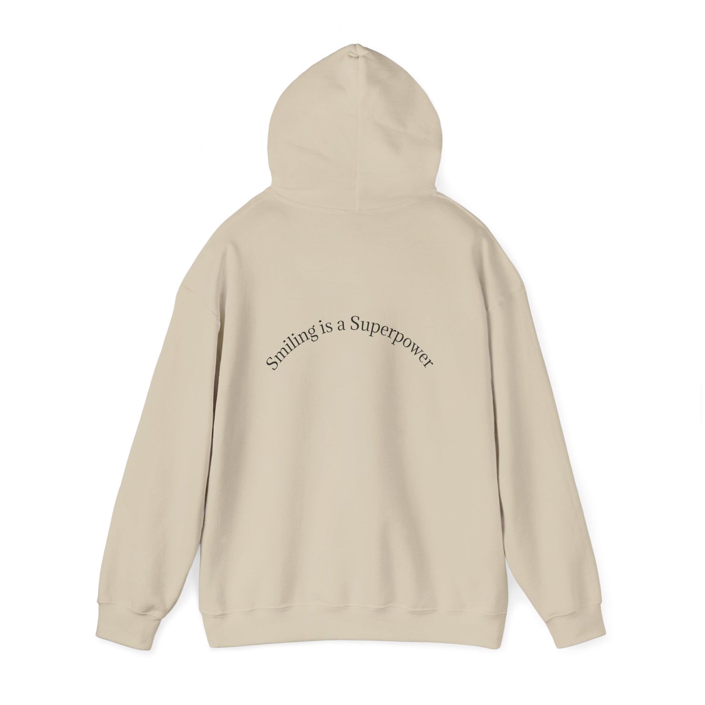 Hoodie — "Smiling Is a Superpower" Minimal White Pullover