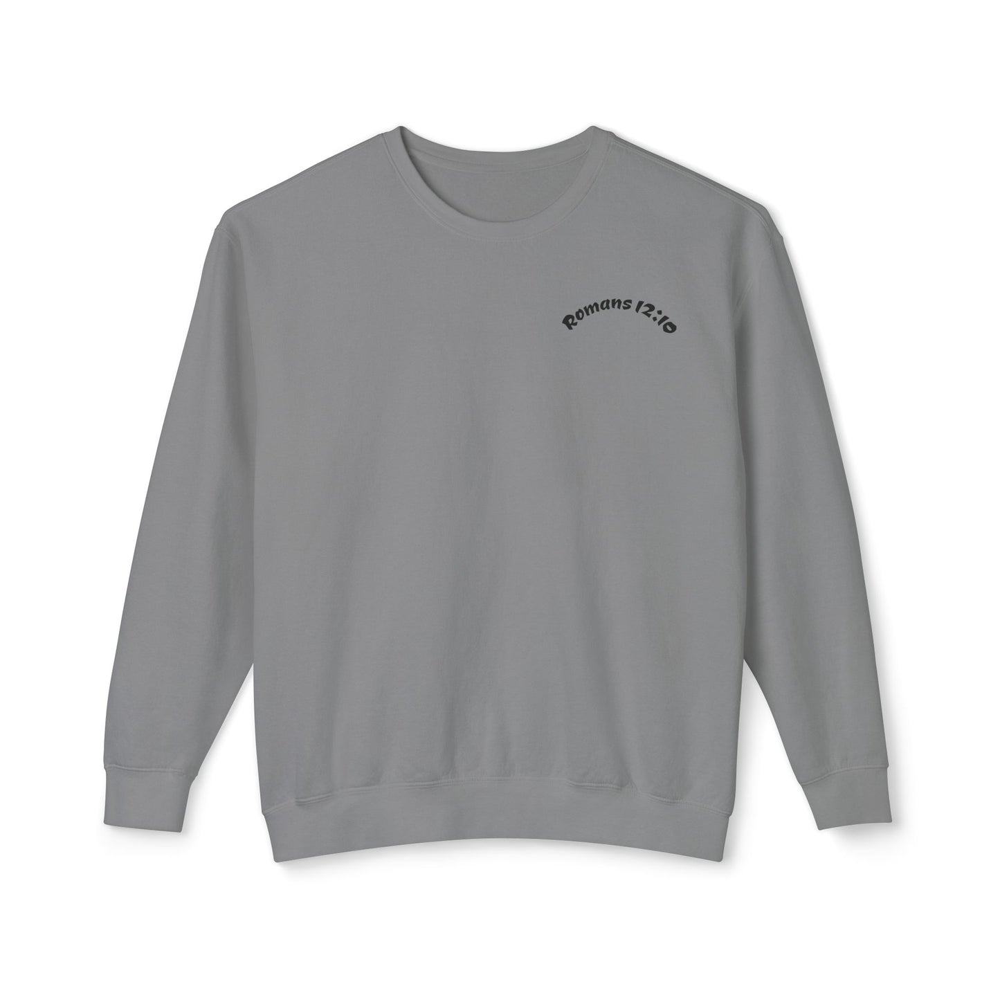 Crewneck Sweatshirt - "Romans 12:10" Minimal Christian Faith Pullover