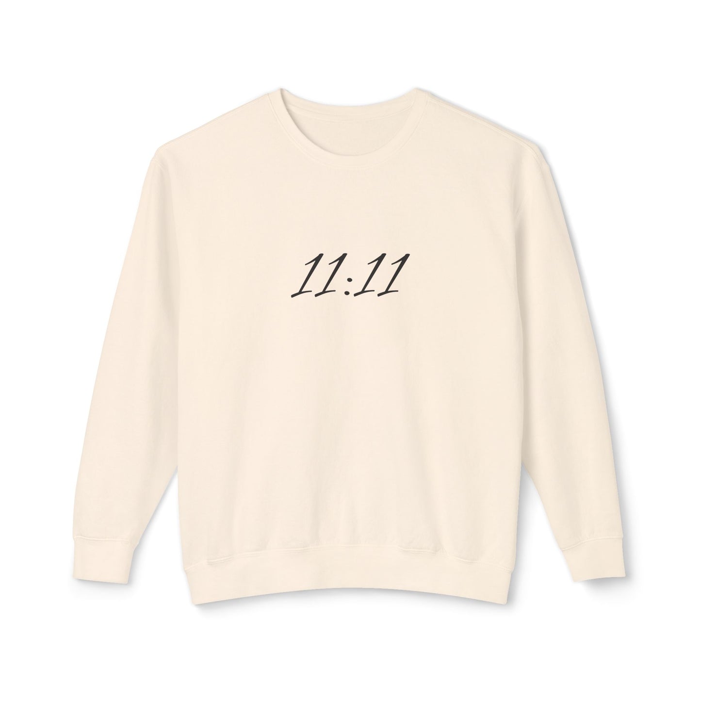 11:11 Crewneck Sweatshirt — Minimal White 'Blessed' Back Design