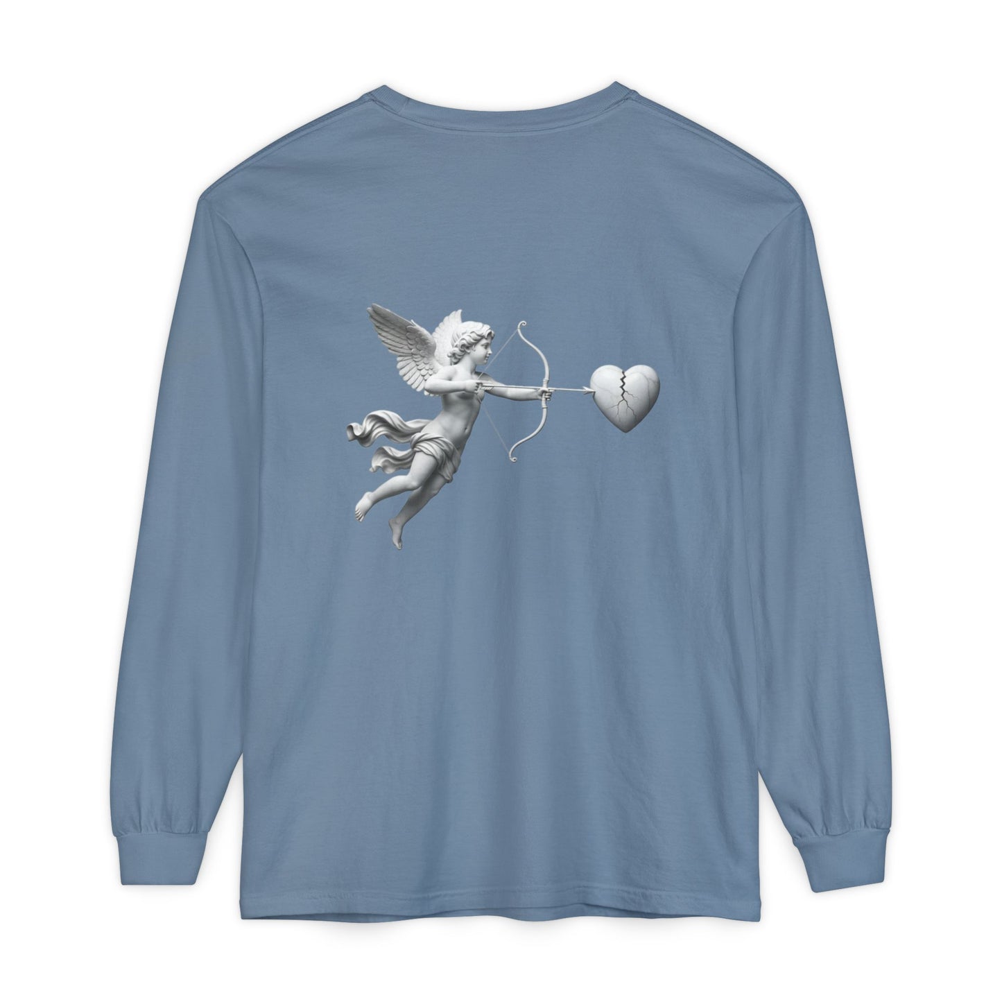 Cupid Cherub Long Sleeve Tee — Vintage Cupid Heart Graphic