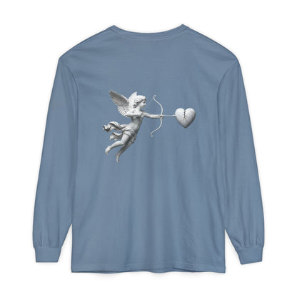 Cupid Cherub Long Sleeve Tee — Vintage Cupid Heart Graphic