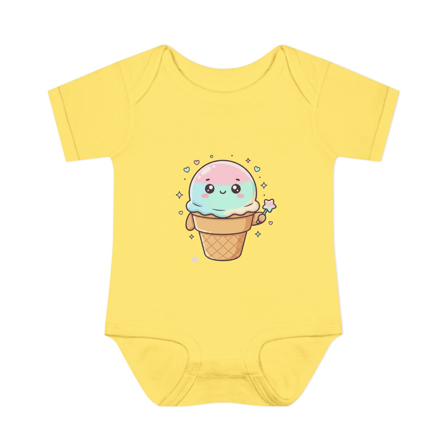 Cute Kawaii Ice Cream Cone Infant Bodysuit - Pastel Baby Onesie