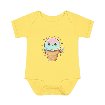 Cute Kawaii Ice Cream Cone Infant Bodysuit - Pastel Baby Onesie
