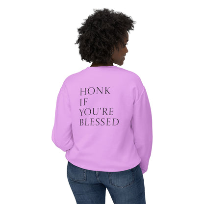 Honk If You're Blessed Crewneck Sweatshirt — Minimal Faith-Inspired Graphic