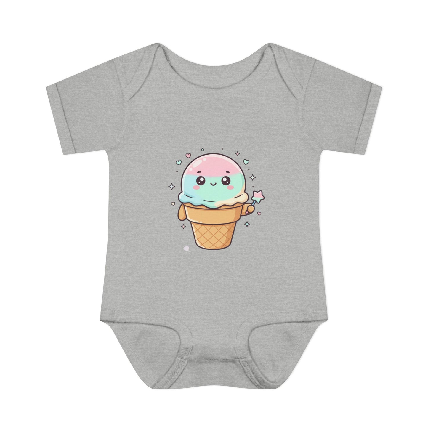Cute Kawaii Ice Cream Cone Infant Bodysuit - Pastel Baby Onesie