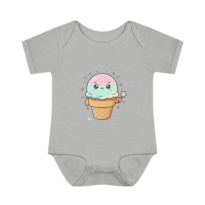 Cute Kawaii Ice Cream Cone Infant Bodysuit - Pastel Baby Onesie