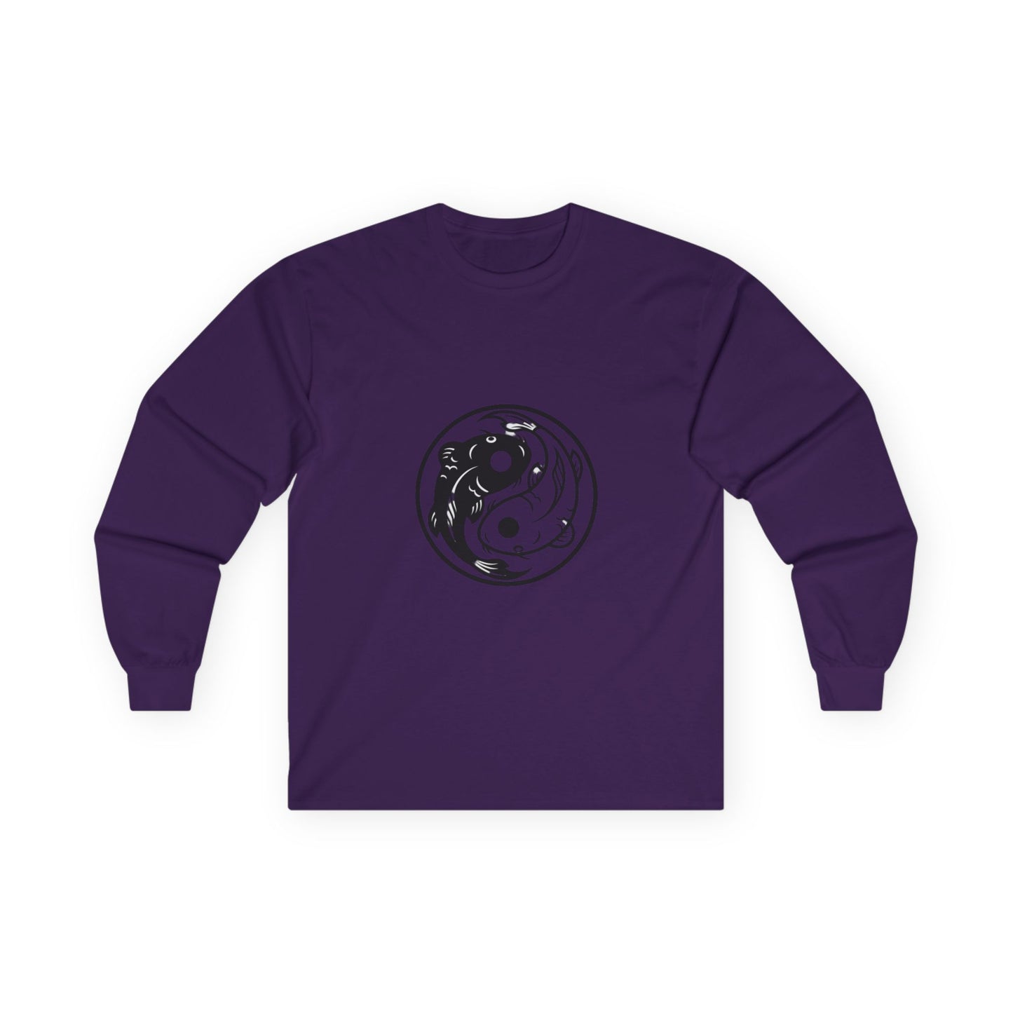 Yin Yang Koi Fish Long Sleeve Tee — Zen Balance Graphic Shirt