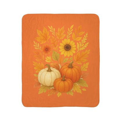 Thanksgiving Fleece Sherpa Blanket - Cozy Fall Decor for Autumn, Rustic Home, Gift for Friends, Harvest Celebration, Turkey Design