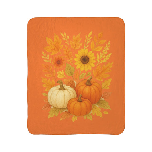 Thanksgiving Fleece Sherpa Blanket - Cozy Fall Decor for Autumn, Rustic Home, Gift for Friends, Harvest Celebration, Turkey Design