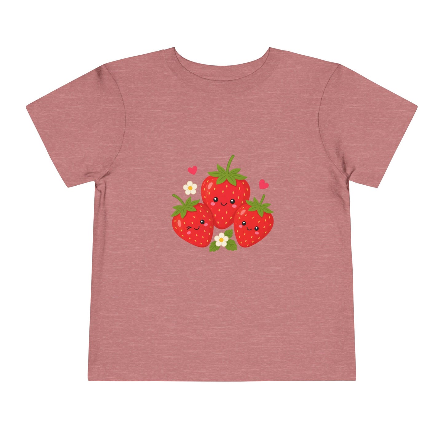 Cute Kawaii Strawberries Toddler Tee — Cute Fruit Graphic Shirt for Kids