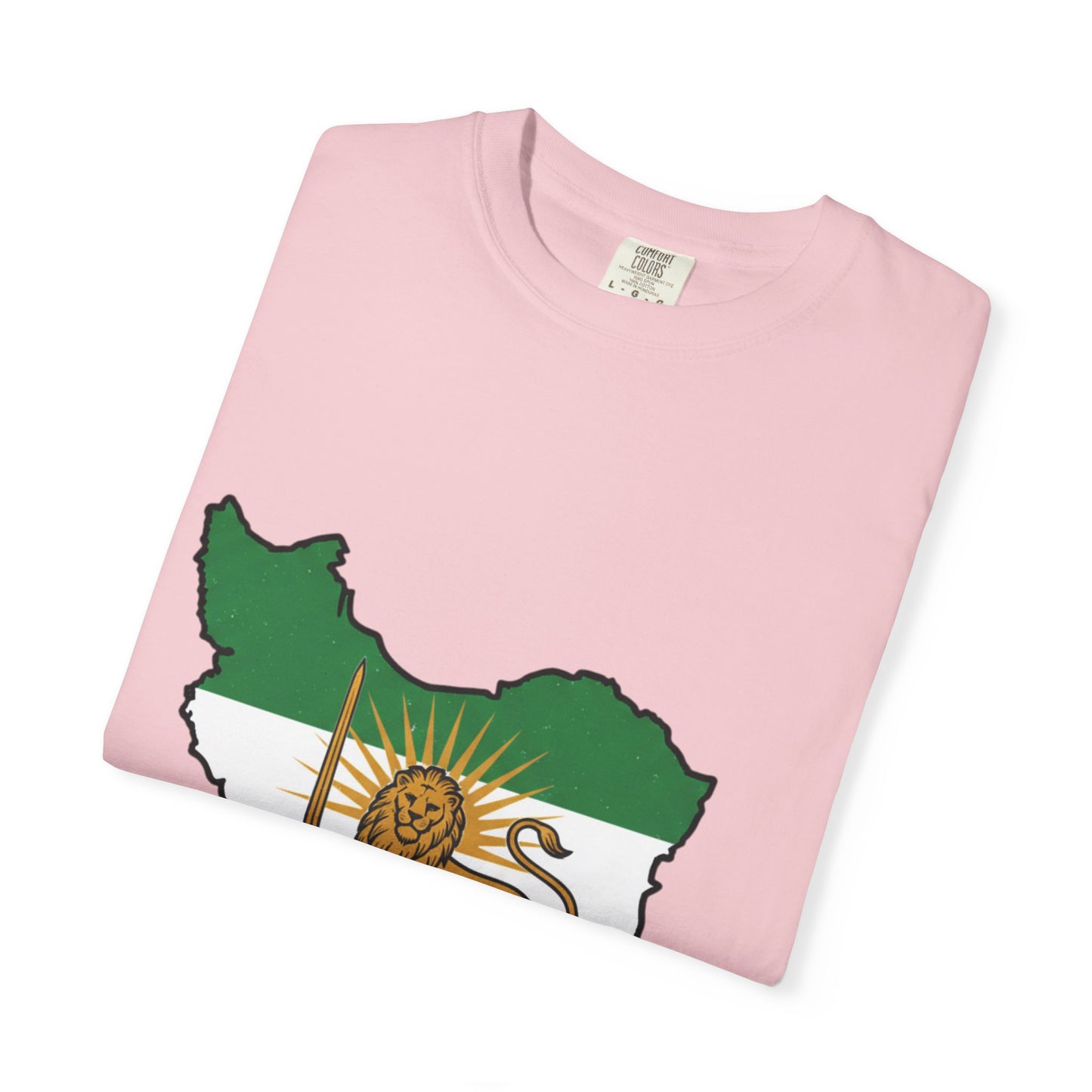 Iran Map T-Shirt with Lion and Sun Flag — Persian Heritage Tee
