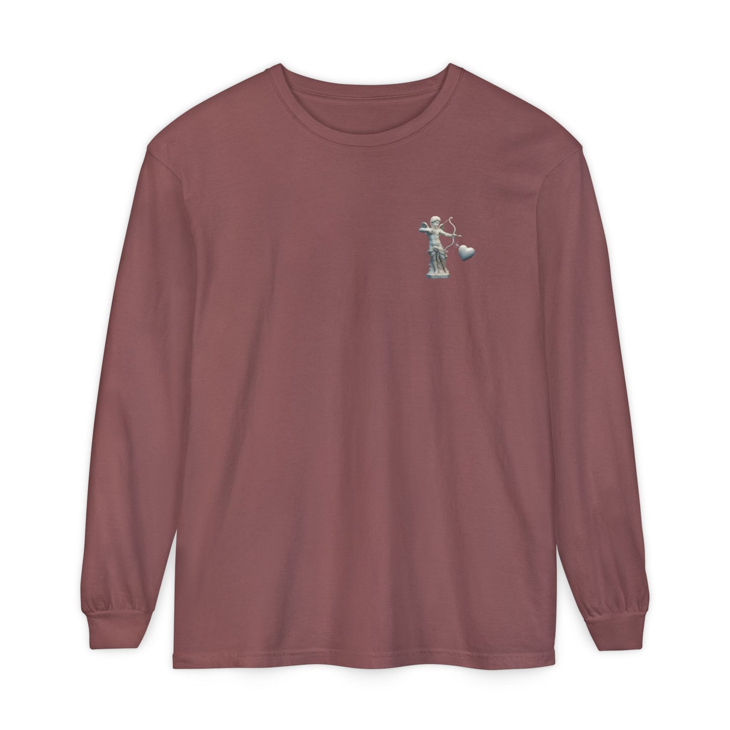 Cupid Cherub Long Sleeve Tee — Vintage Cupid Heart Graphic