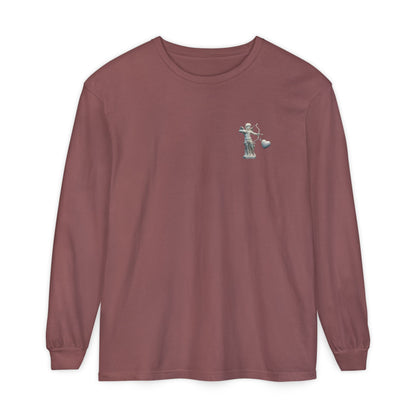 Cupid Cherub Long Sleeve Tee — Vintage Cupid Heart Graphic