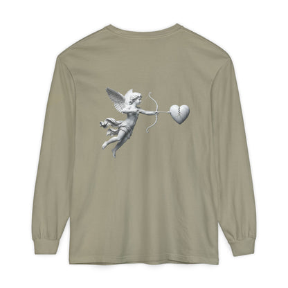Cupid Cherub Long Sleeve Tee — Vintage Cupid Heart Graphic