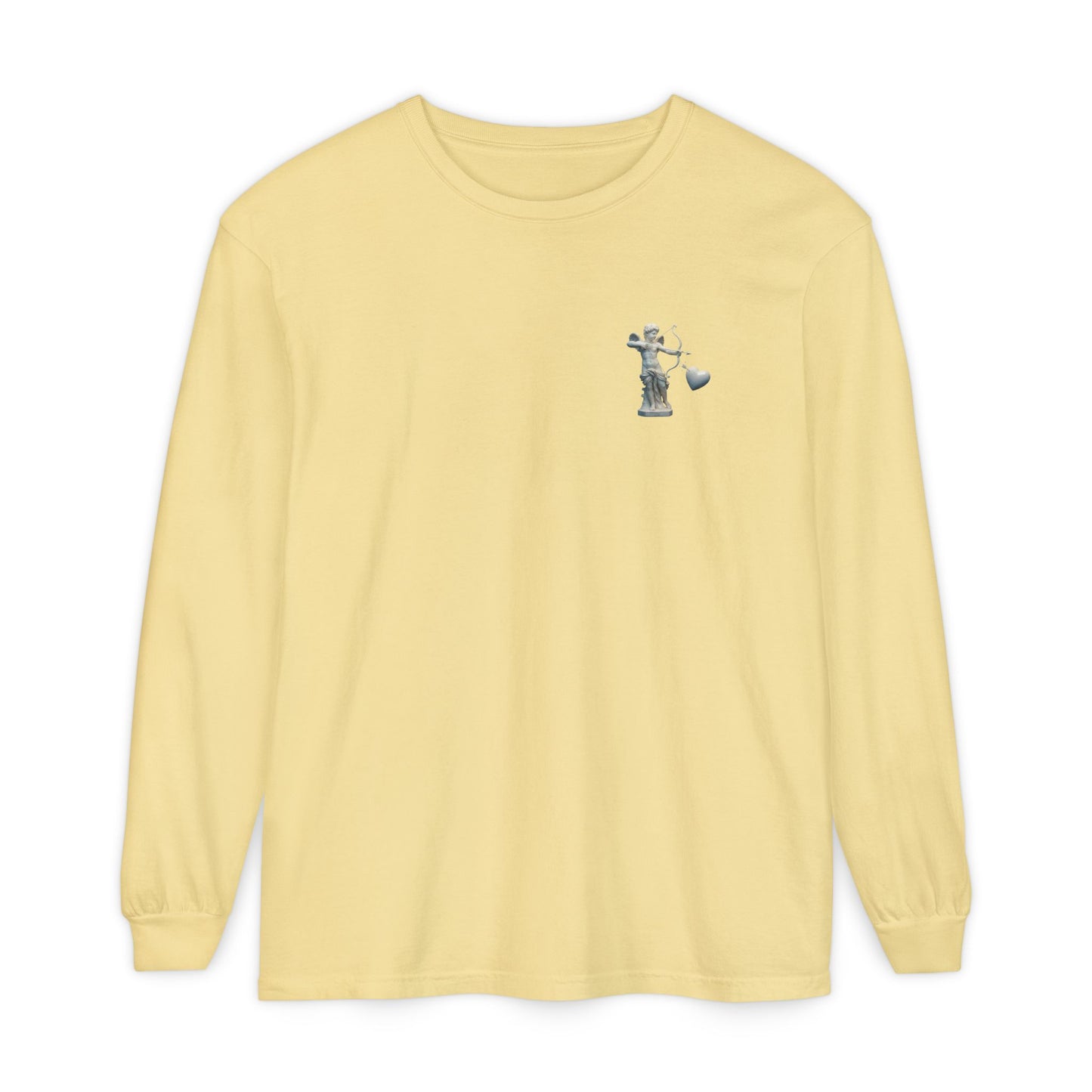 Cupid Cherub Long Sleeve Tee — Vintage Cupid Heart Graphic