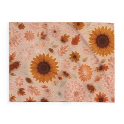 Cozy Floral Arctic Fleece Blanket, Soft Throw for Home Decor, Great Gift for Fall, Movie Nights, Autumn Decor, Cozy Nights