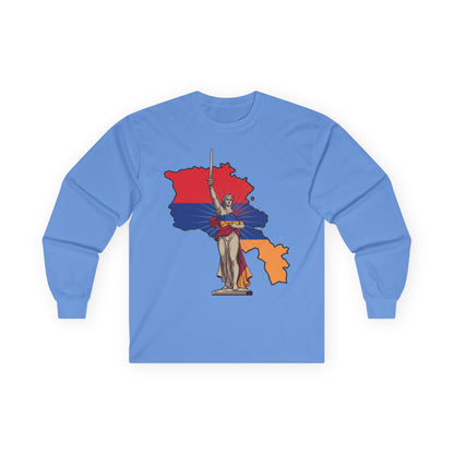 Armenia Map Long Sleeve Tee — Mother Armenia Statue Graphic