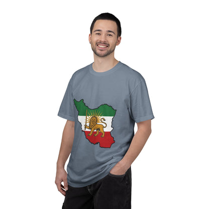 Iran Map T-Shirt with Lion and Sun Flag — Persian Heritage Tee