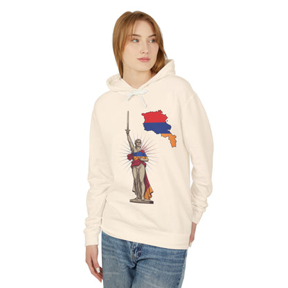 Armenia Pride Hoodie — Lady Justice Draped in Armenian Flag with Map