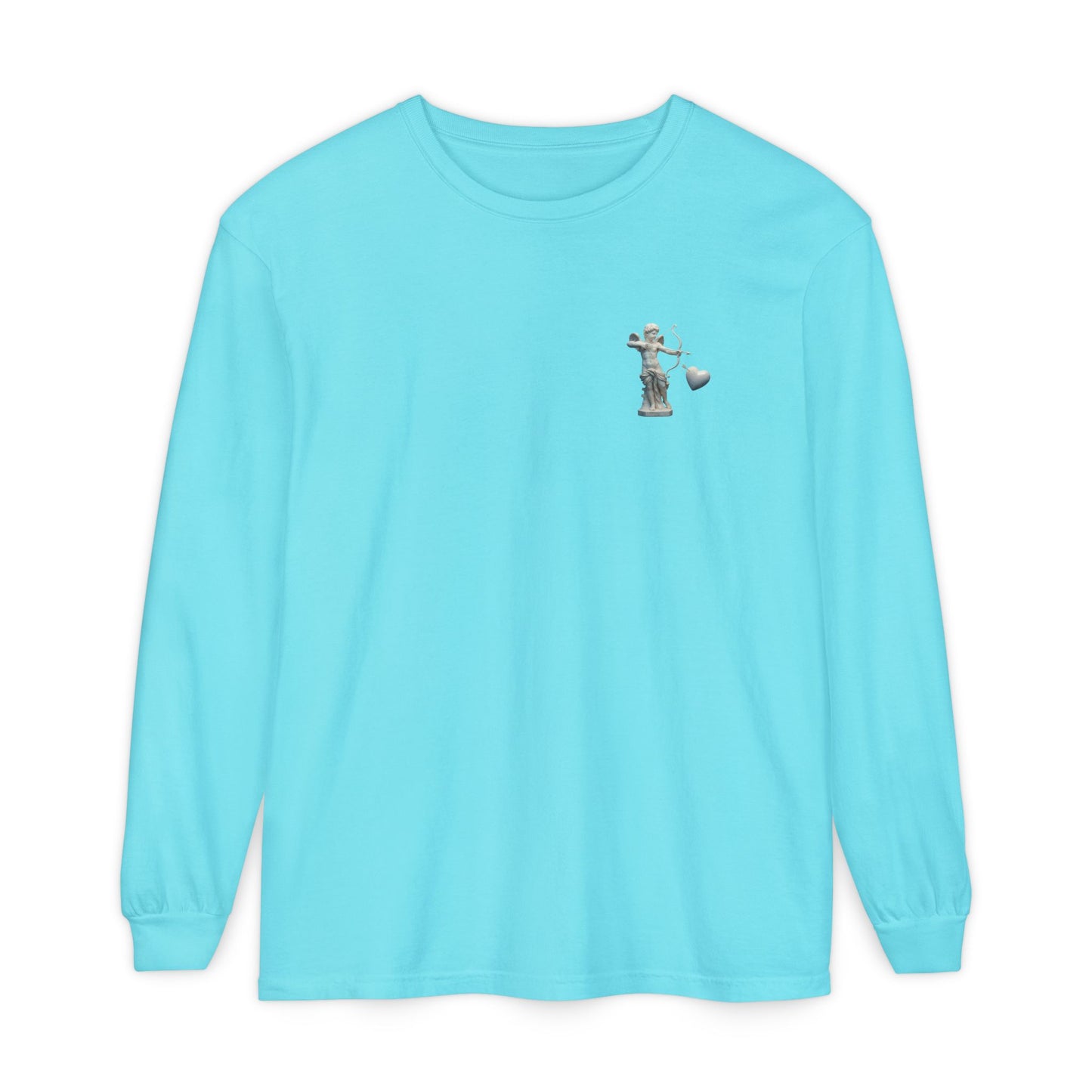 Cupid Cherub Long Sleeve Tee — Vintage Cupid Heart Graphic