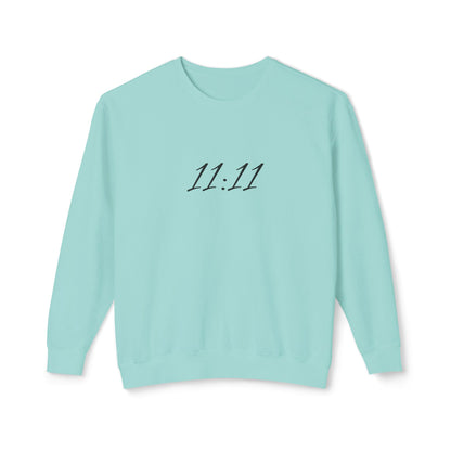 11:11 Crewneck Sweatshirt — Minimal White 'Blessed' Back Design