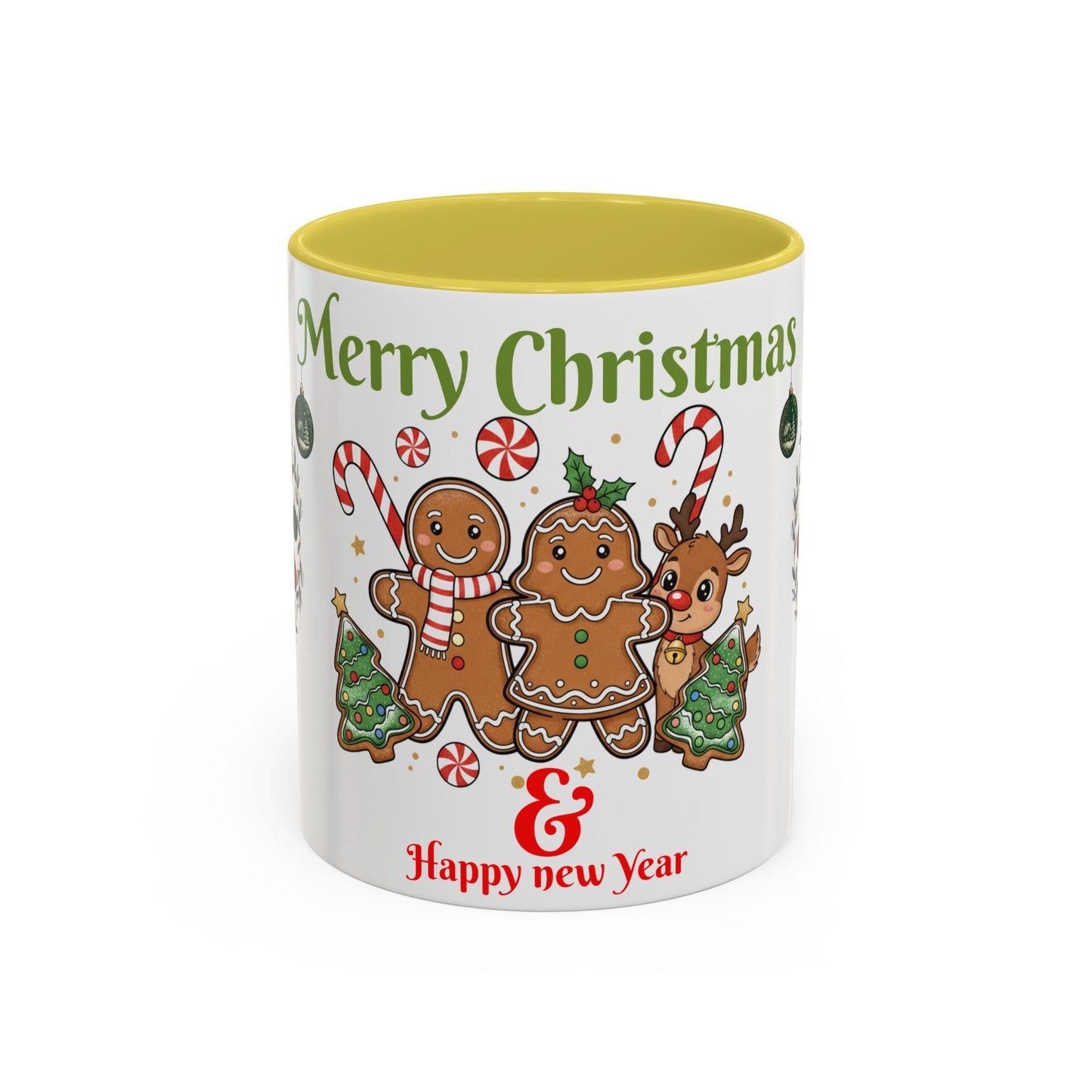 Merry Christmas & Happy New Year Gingerbread Holiday Mug (11oz/15oz)
