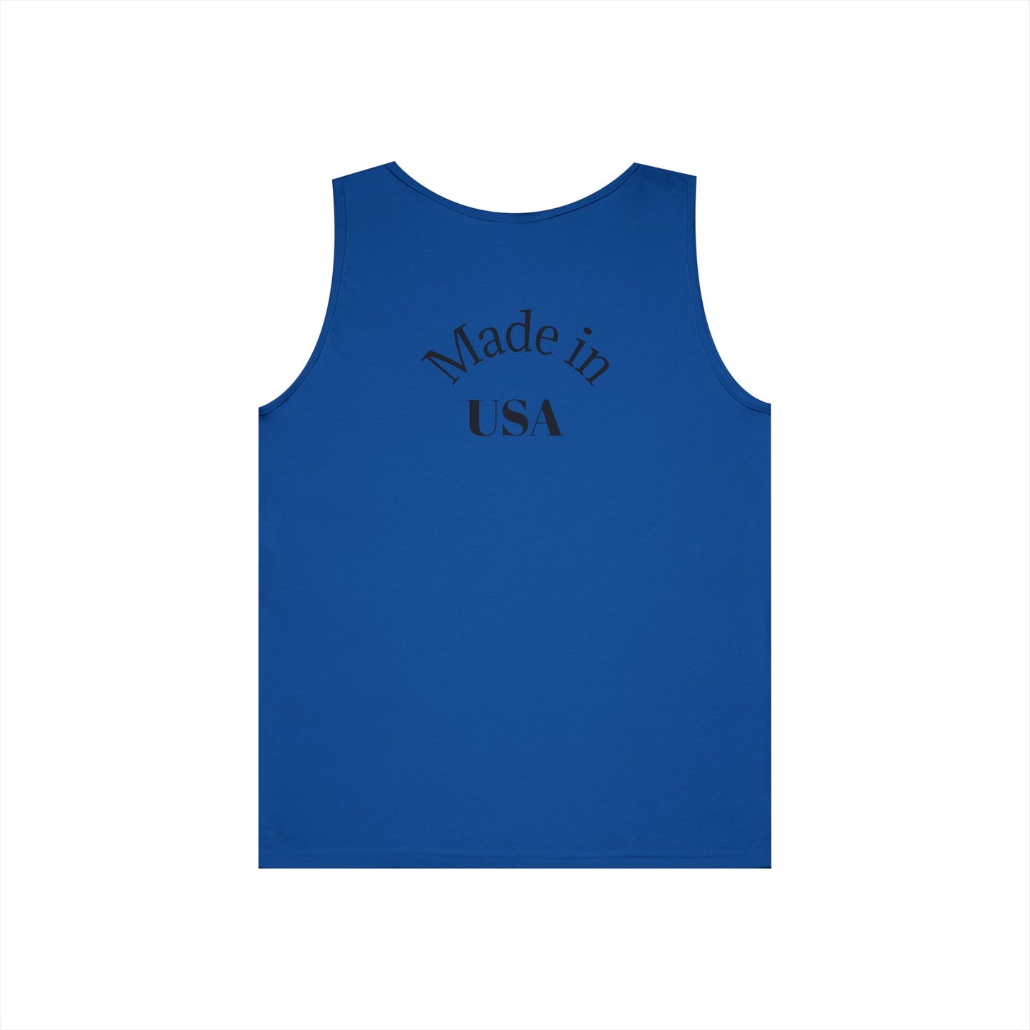 American Flag Tank Top — Vintage USA Patch "Made in USA" Sleeveless Tee