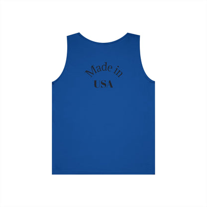 American Flag Tank Top — Vintage USA Patch "Made in USA" Sleeveless Tee