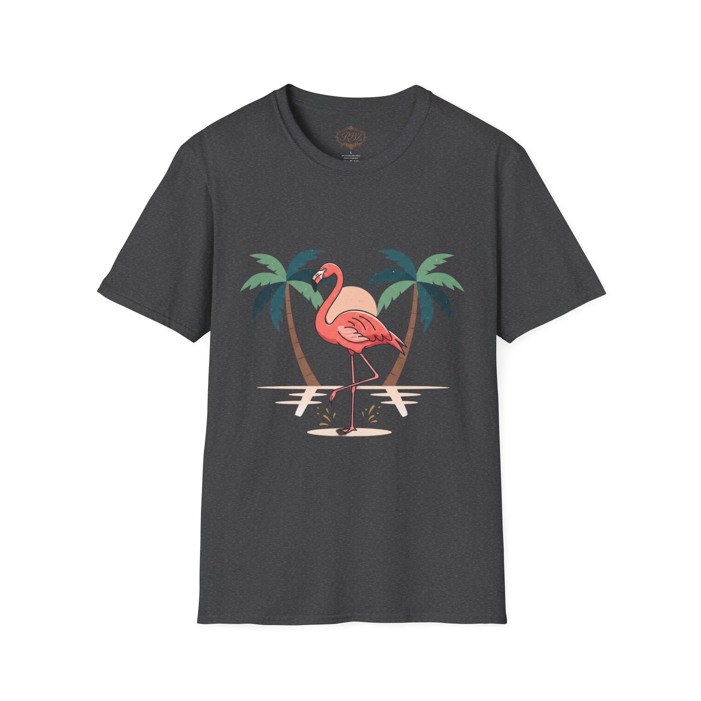 Flamingo Beach T-Shirt — Tropical Palm Island Graphic Tee