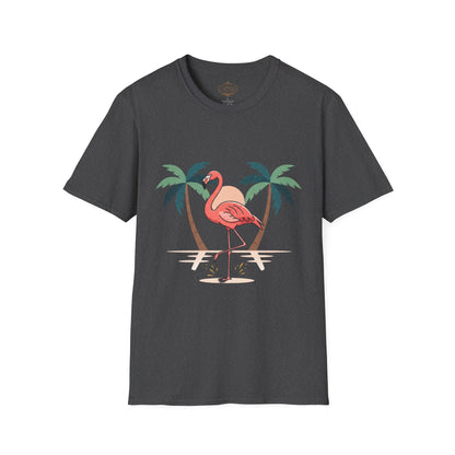Flamingo Beach T-Shirt — Tropical Palm Island Graphic Tee