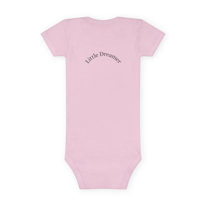 Baby Onesie - 'Little Dreamer' Moon & Sleeping Baby Short Sleeve Bodysuit