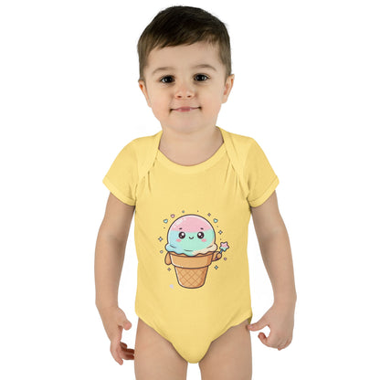 Cute Kawaii Ice Cream Cone Infant Bodysuit - Pastel Baby Onesie