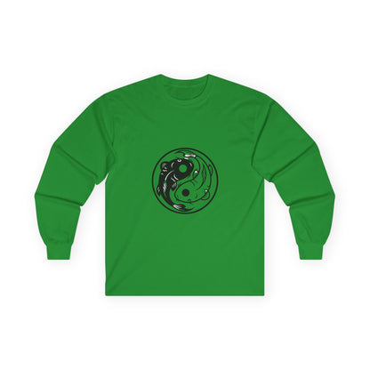 Yin Yang Koi Fish Long Sleeve Tee — Zen Balance Graphic Shirt