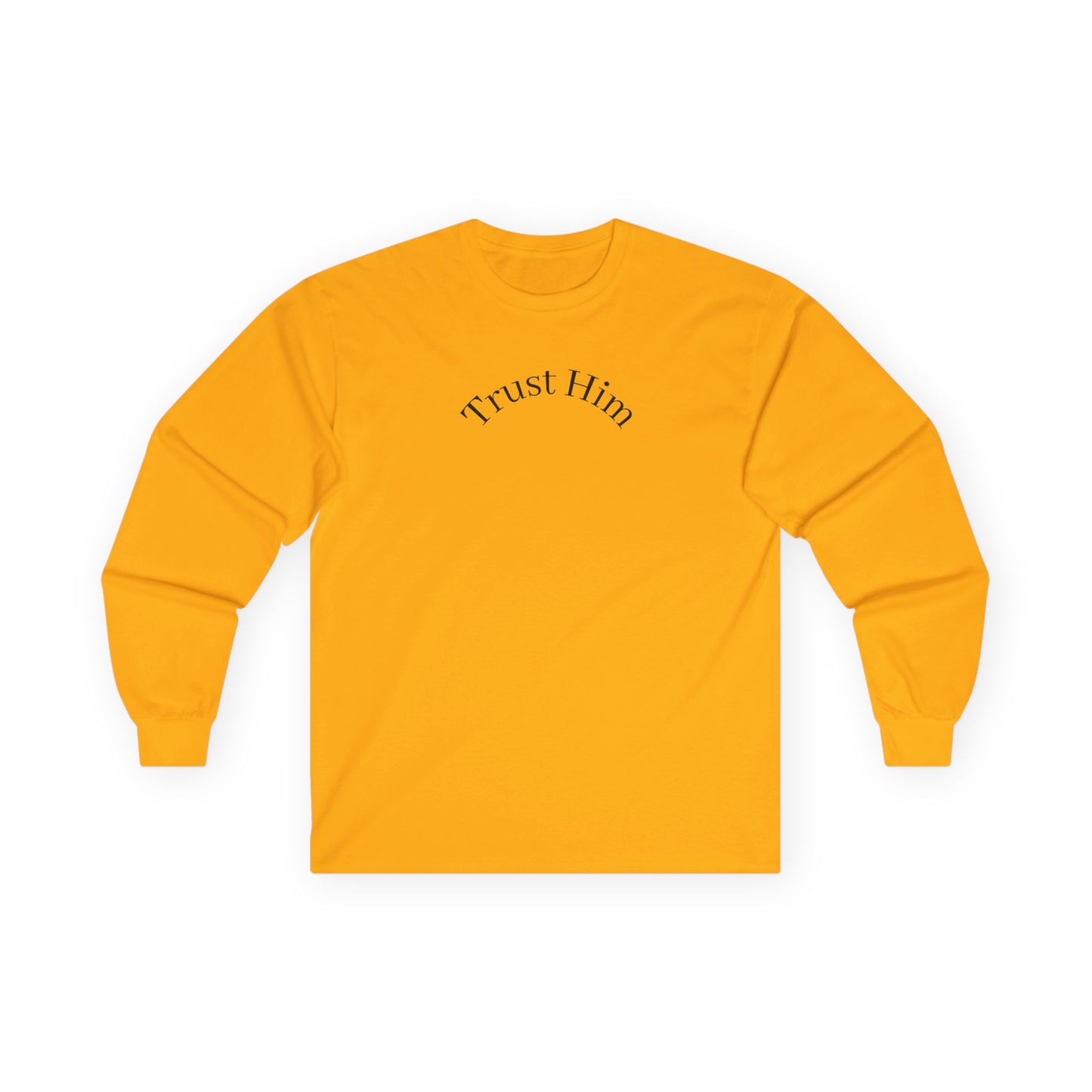 Trust Him Long Sleeve Tee — "With God, all things are possible" Christian Cotton Shirt