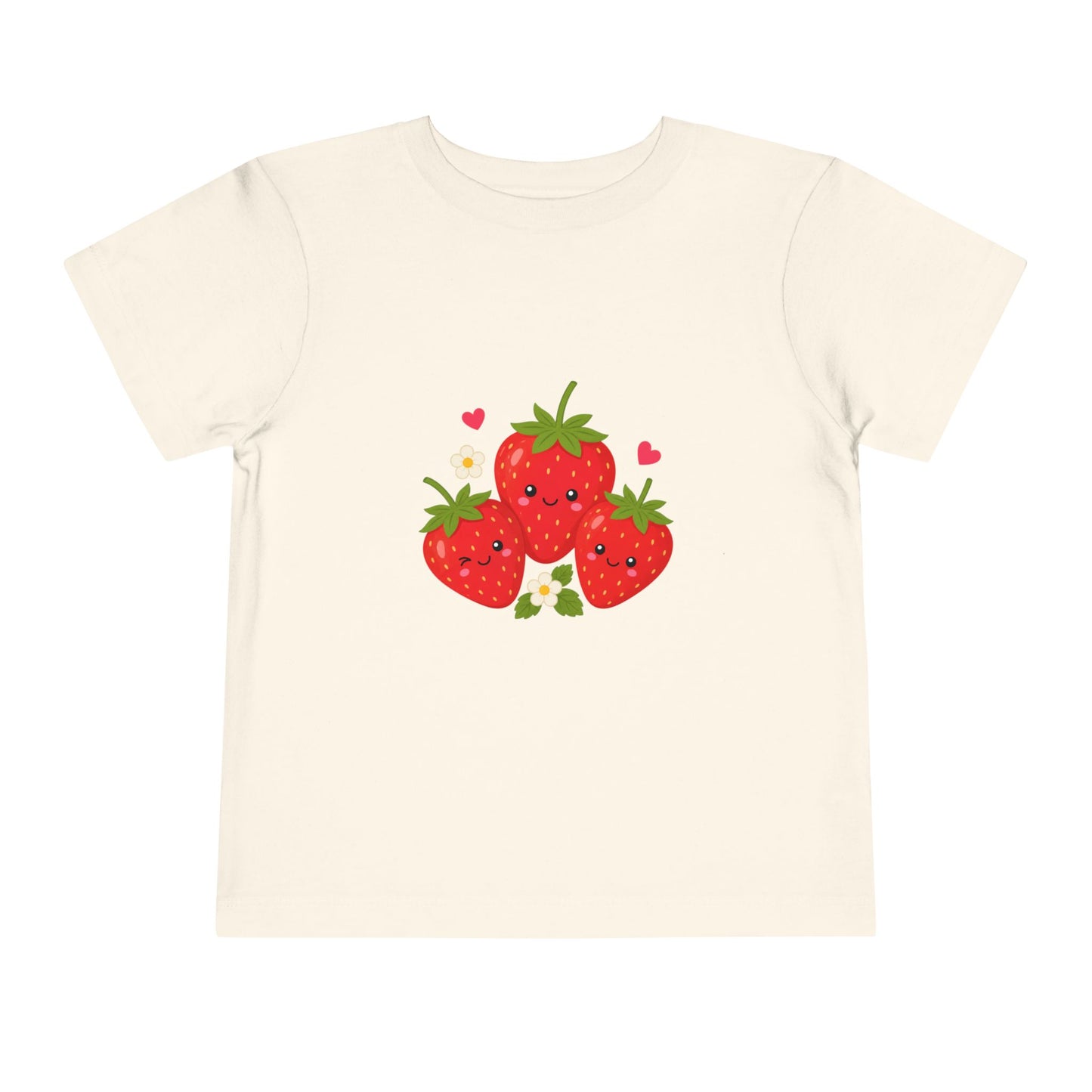 Cute Kawaii Strawberries Toddler Tee — Cute Fruit Graphic Shirt for Kids