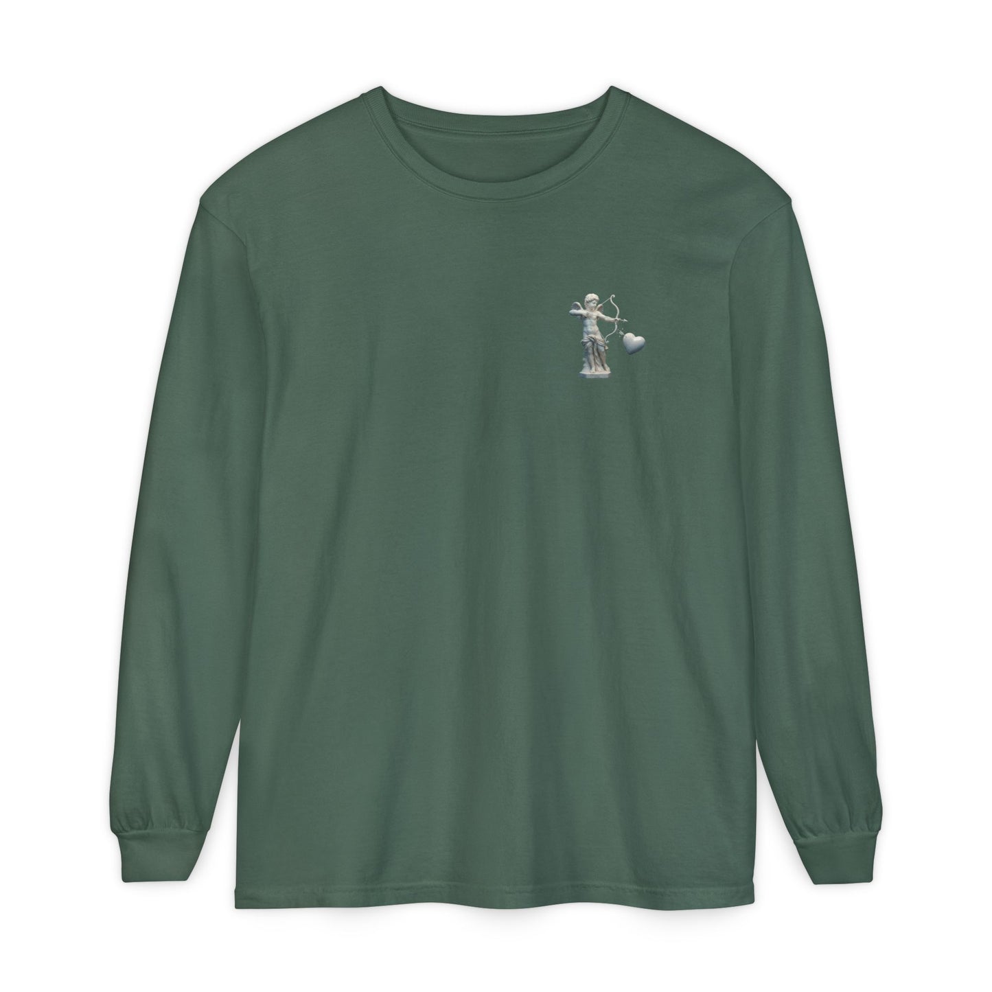 Cupid Cherub Long Sleeve Tee — Vintage Cupid Heart Graphic