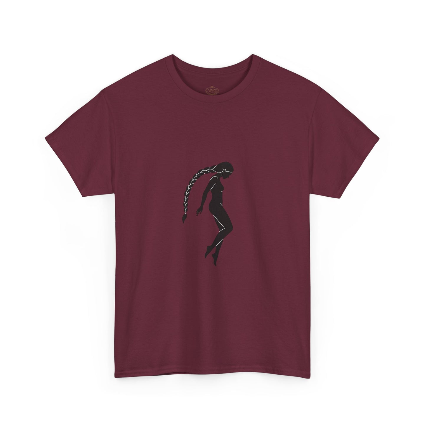 Silhouette Braid Tee — Minimalist Woman Profile T-Shirt