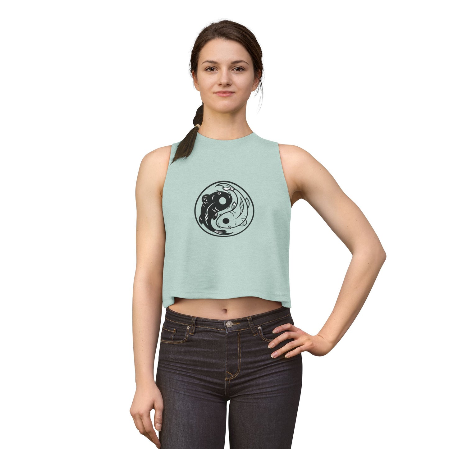 Yin Yang Koi Crop Top — Women's Graphic Crop Tank