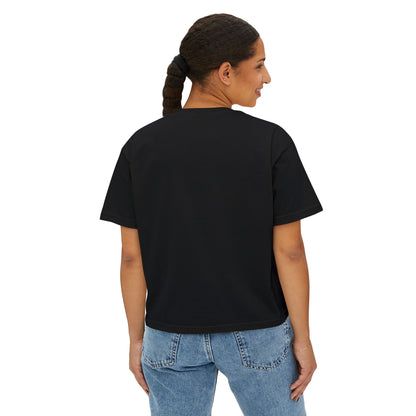 Easter Chick Boxy Tee — Cute Hatching Chick Graphic Women's Crop T-Shirt