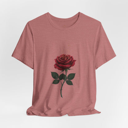 Red Rose Graphic Tee - Vintage Single Bloom T-Shirt