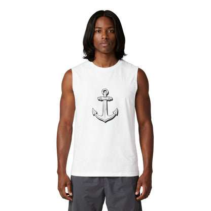 Anchor Graphic Muscle Tank — Nautical Vintage Anchor Tank Top