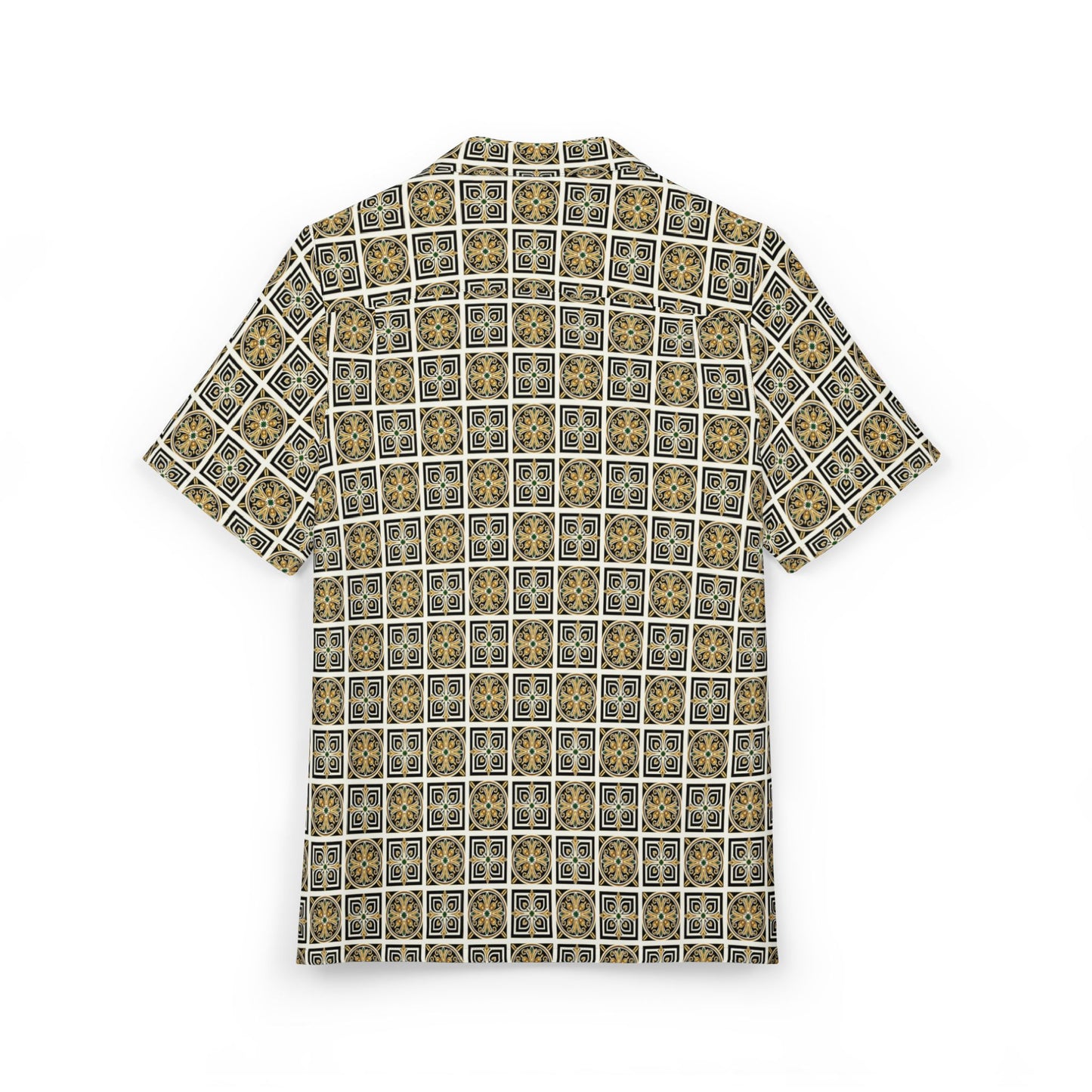 Hawaiian Shirt — Vintage Tile Pattern Short-Sleeve Button-Down