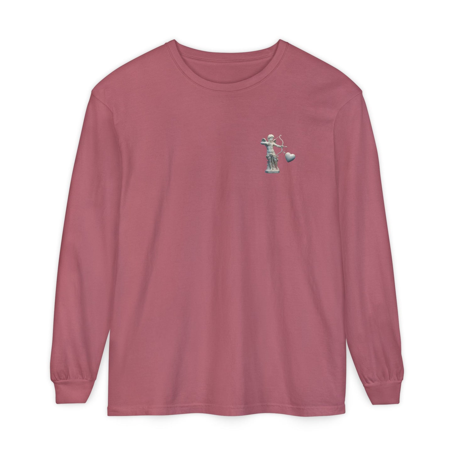Cupid Cherub Long Sleeve Tee — Vintage Cupid Heart Graphic