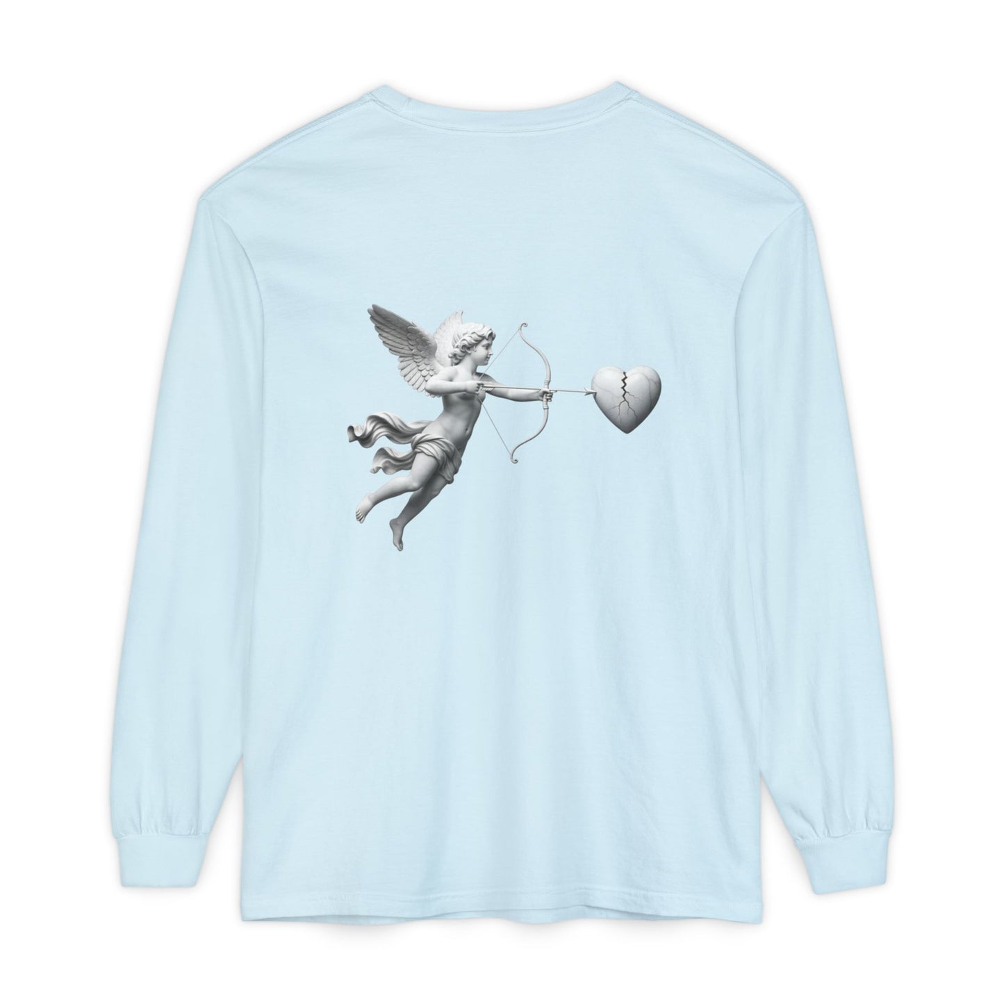 Cupid Cherub Long Sleeve Tee — Vintage Cupid Heart Graphic
