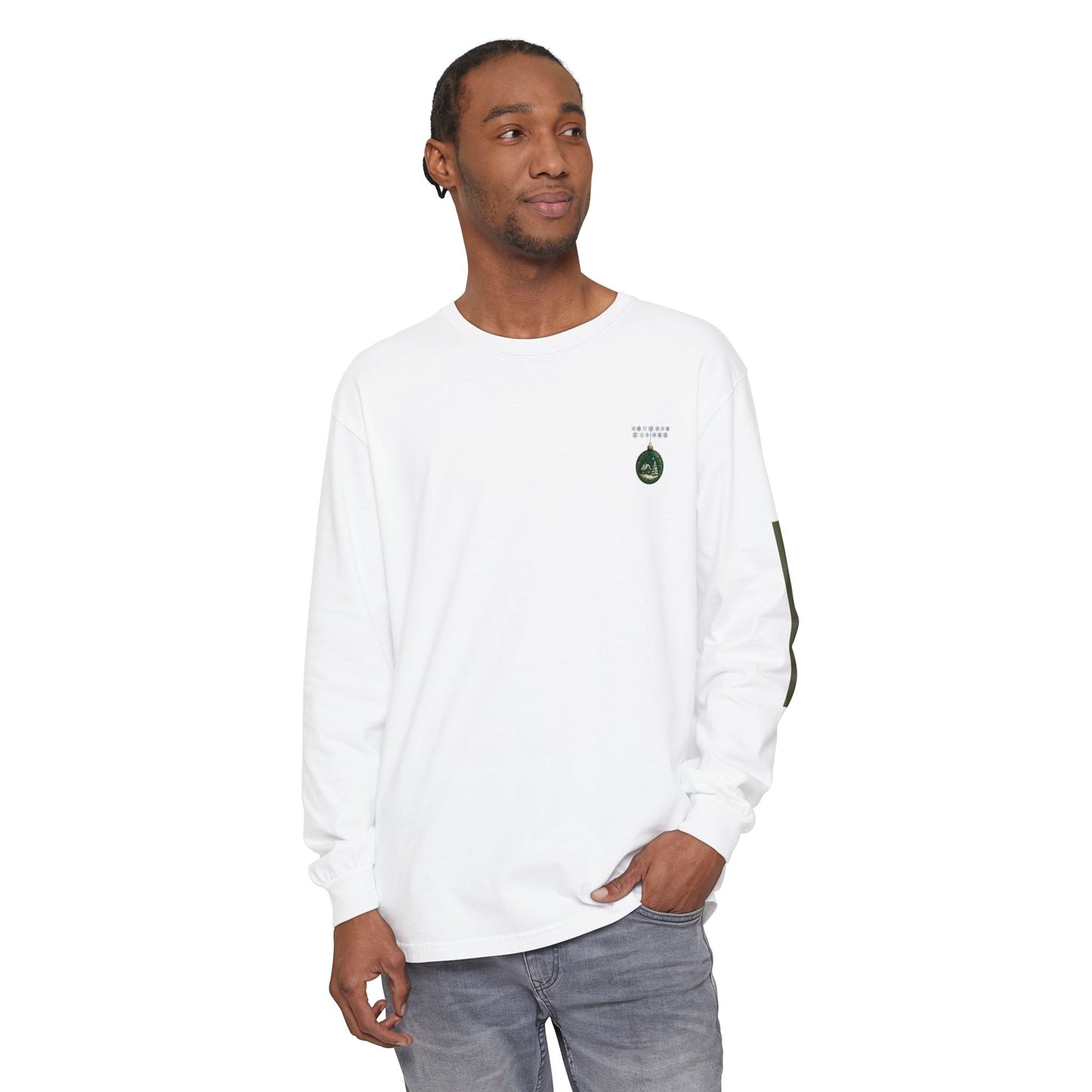 Minimalist Green Drop Long Sleeve T-Shirt