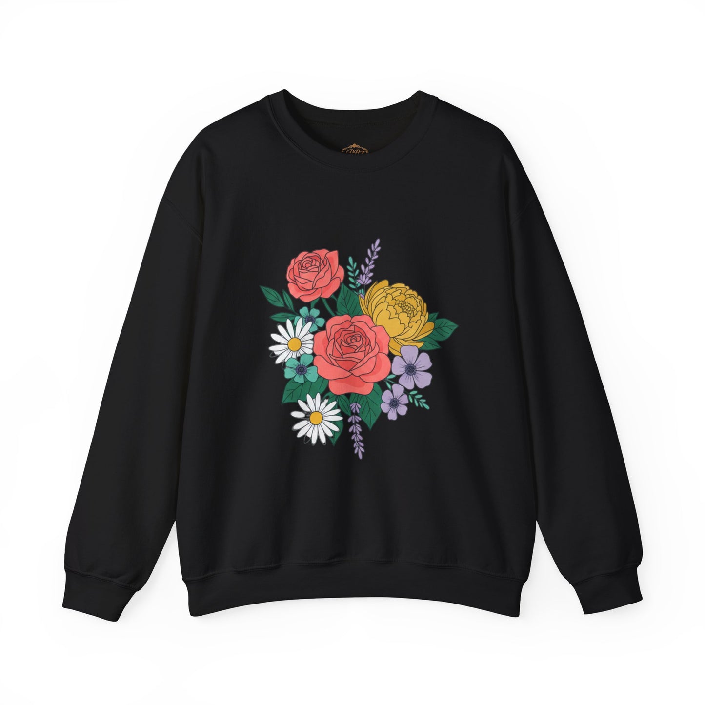 Floral Bouquet Crewneck Sweatshirt — Rose & Daisy Garden Graphic