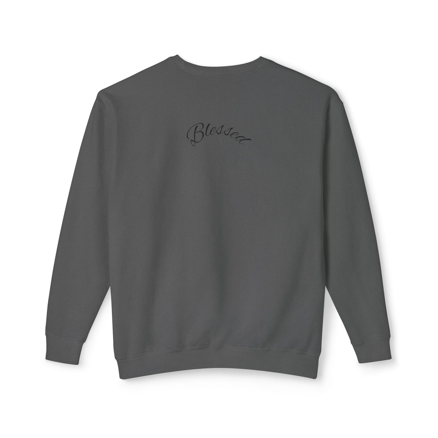 11:11 Crewneck Sweatshirt — Minimal White 'Blessed' Back Design